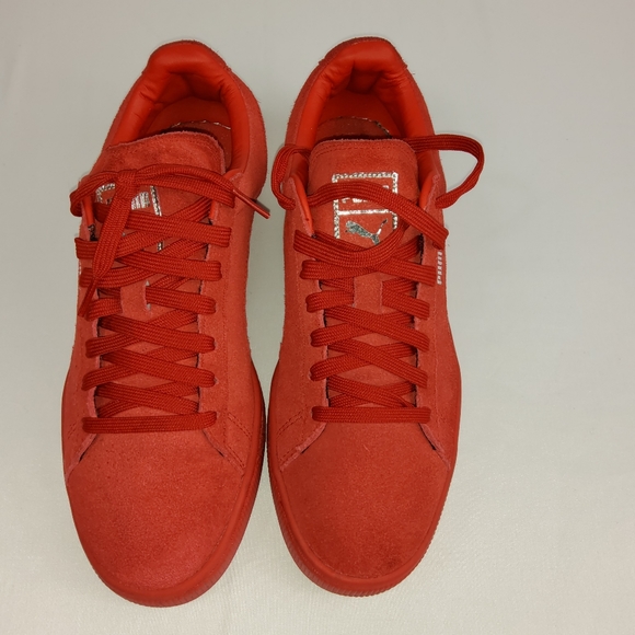 PUMA Suede Mens classic Mono Reptile High-Risk Red-Puma Sliver (8.5)  LowTop EUC - Picture 1 of 10